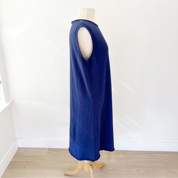 Eileen Fisher Lightweight Organic Cotton French Terry Dress Iris Blue | Medium - Picture 6 of 10